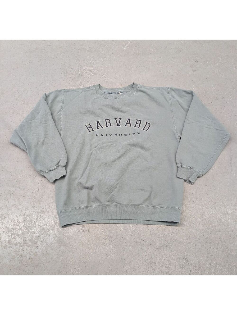 Vintage 90s Harvard University Faded Sage Green Sweater